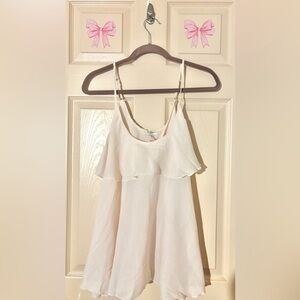 Umgee Ruffle Tank Top Flowy Soft Pink Women’s Size Medium Adjustable Strap NWT